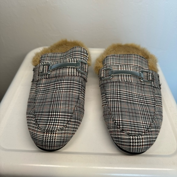 Steve Madden Plaid Khloe Faux Fur Mule SZ 6.5 - Picture 2 of 7